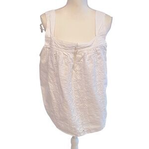Rachel Zoe Sleeveless White Eyelet Top Blouse Size 1X